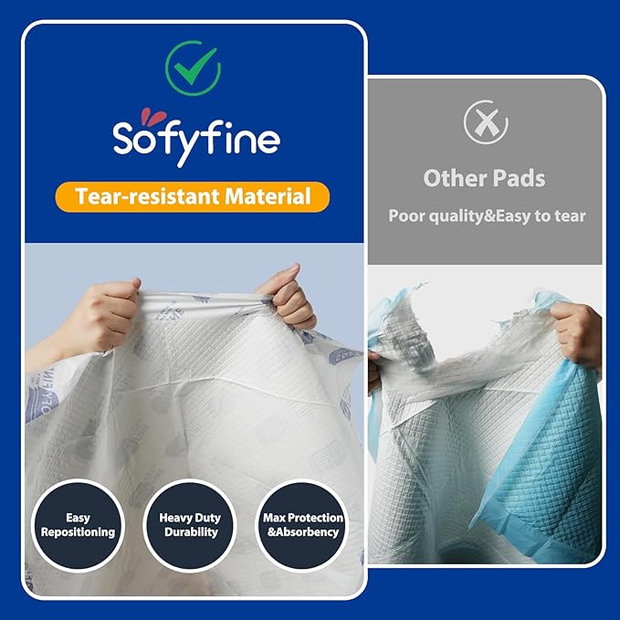 Extra Large Disposable Bed Pads 36"x 48"(40 Count) Adult Chucks Incontinence Underpads,Thicken Premium Tear Resistant Waterproof Pee Pads for Elderly,Kids,10X Super Absorbency Puppy Training Pads