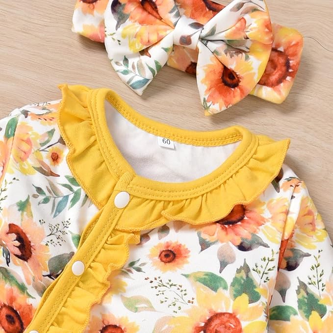 Aalizzwell Baby Girls Romper Outfit Fall Winter Clothes with Accessories