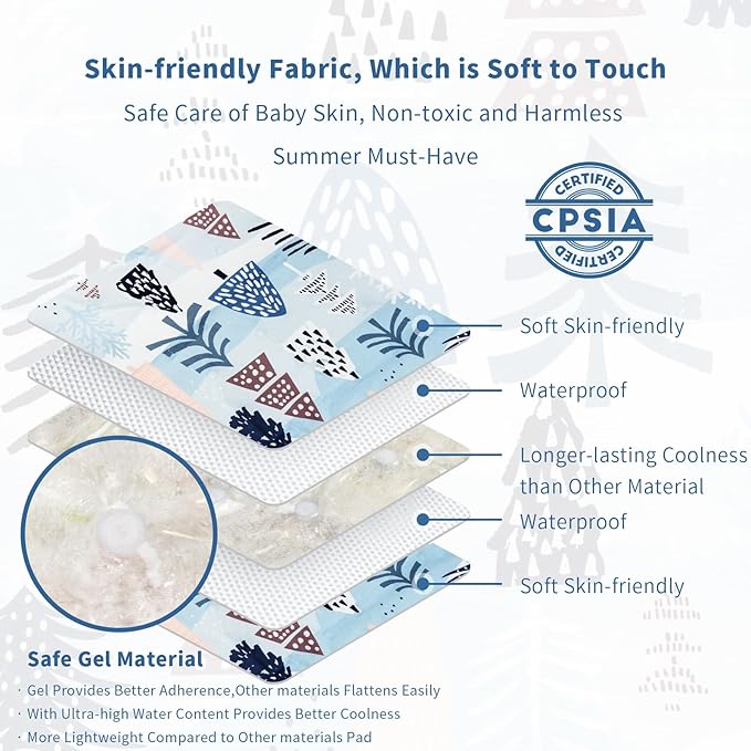 Gel Car Seat Cooler Pad for Children,Summer Breathable Ice Stroller Cooler Mat,Multifunctional Baby Cooling Pad Suitable for Stroller, Baby Dining Chair, Child Safety Seat