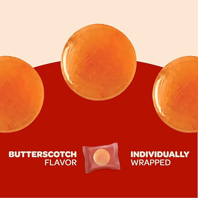 Sugar-Free Butterscotch Hard Candy - 1 Pound Pack (About 75 Count) - Individually Wrapped