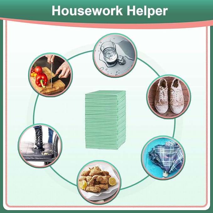 Disposable Underpads 17"×24"(300 pcs) Light Absorbent Bed Pads Small Chucks Pads for Kids, Puppy, Cat and Tioilet