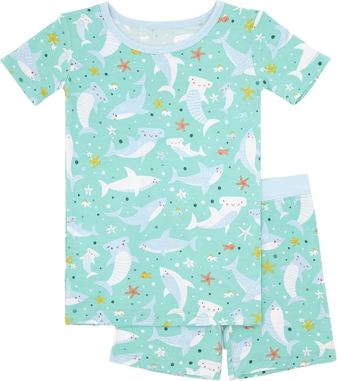 Little Sleepies Pajama Set w/Short Sleeve Shirt & Shorts, Viscose from Bamboo Toddler Pajamas, Girl & Boys Pajamas for Kids