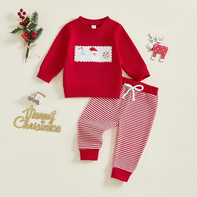 CIYCUIT Toddler Baby Boy Outfits Striped Sweatshirt Pants Clothes Set