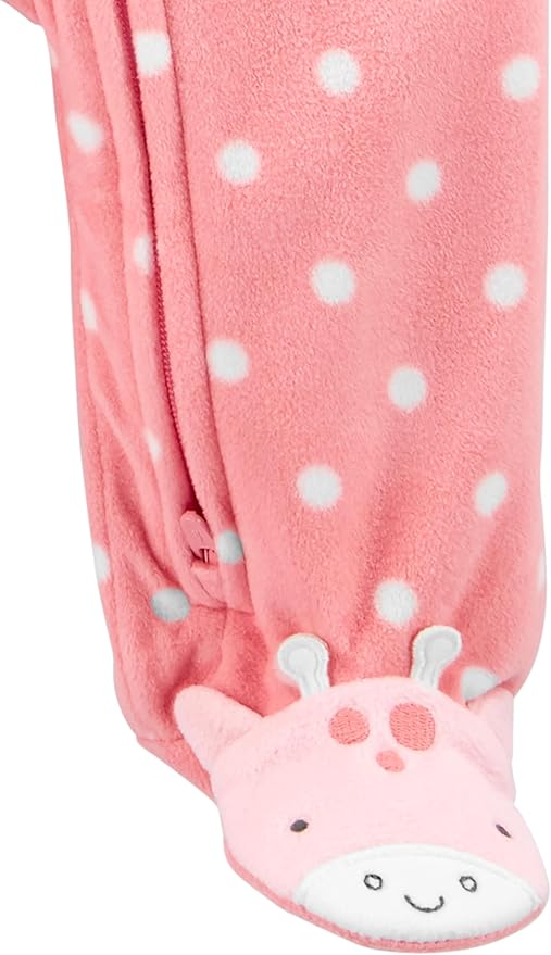 Simple Joys by Carter's Baby Girls' Cotton and Fleece Footed Sleep and Play, Pack of 2