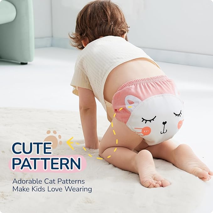 Toddler Potty Training Underwear for Kids, Cotton Reusable Waterproof Potty Training Pants Size 2t,3t,4t,5t,6t