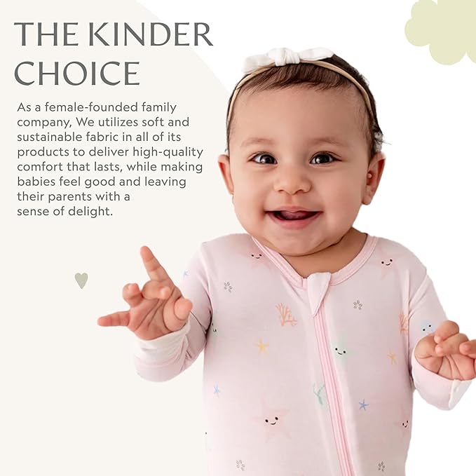 Bamboo Little Soft Baby Footie Pajamas, Baby Clothes, Newborn Sleepers, 95% Viscose and 5% Spandex, 0-24 Months