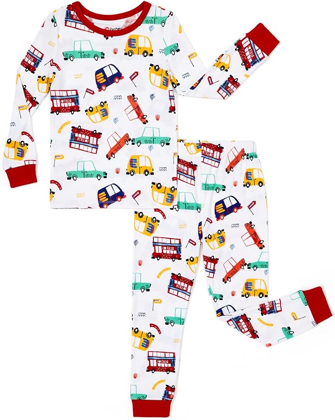 PATPAT Bamboo Viscose Pajama Sets for Toddler Boys & Girls Baby Kids, Ultra-soft Snug fit Pjs Sleepers for Birthday Holiday