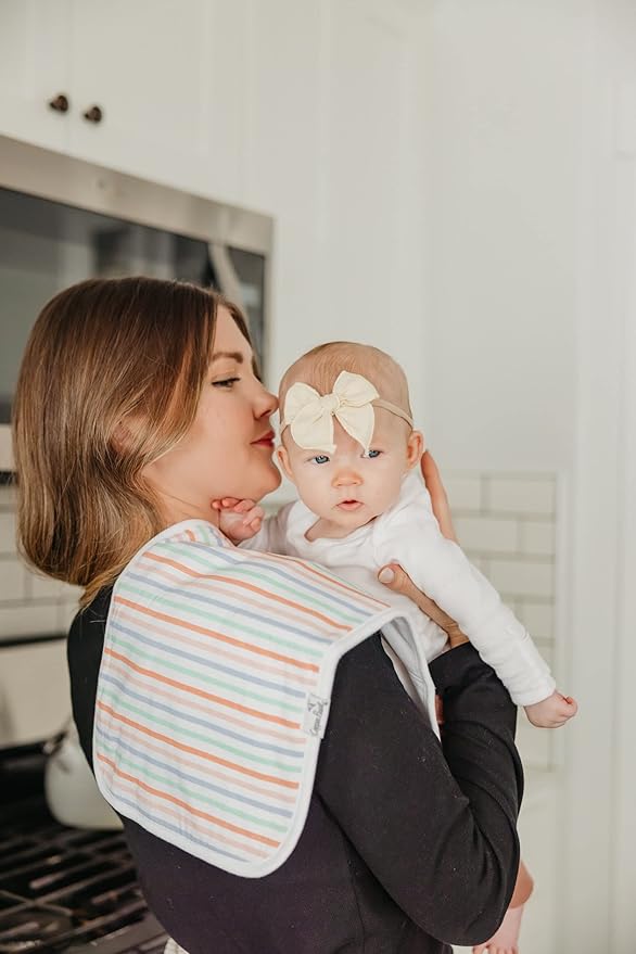 Copper Pearl Premium Baby Burp Cloths - 3-Pack Large Cotton Burp Cloths, Extra Soft Spit Up Rags with 3 Absorbent Layers, Perfect for Baby Girl Gifts (21" x 10" Size, Cheery Set)