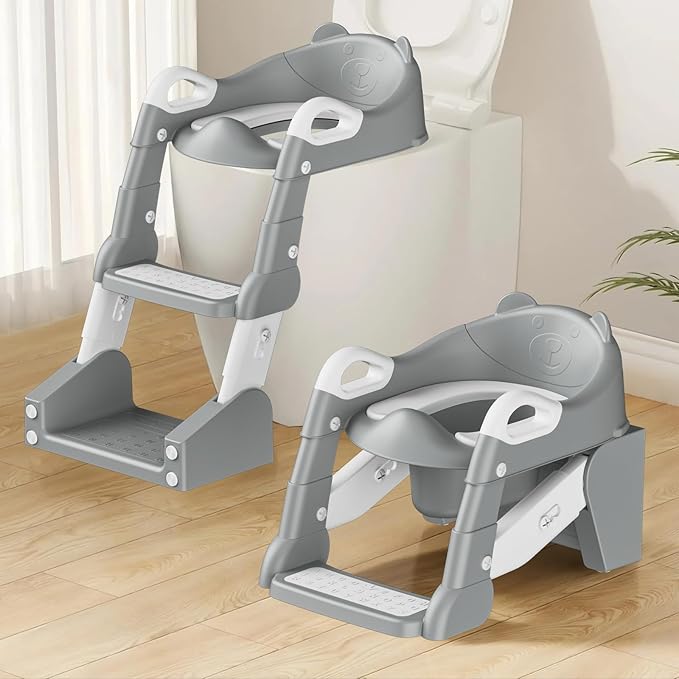 Potty Training Seat, Toddler Toilet Seat for Little Boys Girls, Potty Training Toilet with Urinals, Toddler Step Stool Ladder and Splash Guard