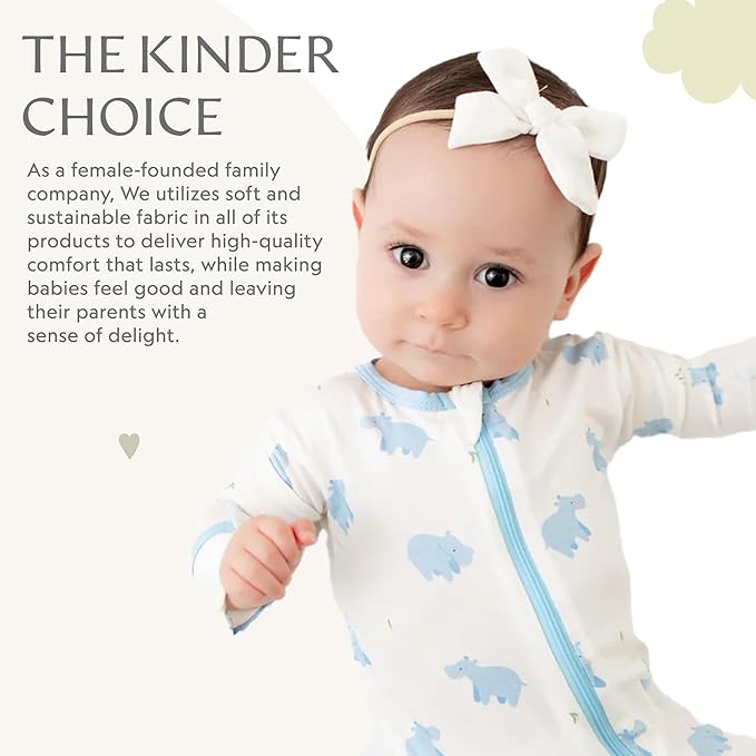 Bamboo Little Soft Baby Footie Pajamas, Baby Clothes, Newborn Sleepers, 95% Viscose and 5% Spandex, 0-24 Months