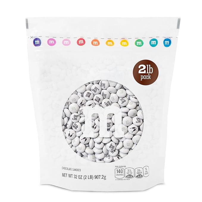 M&M’S WORLD “Mr. and Mr.” Milk Chocolate Candy, 2 lbs Bulk Candy for Wedding Decorations, Unique Favors, or Cake Topper