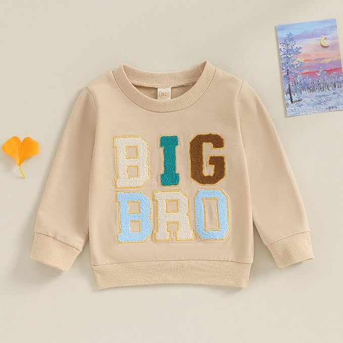 Twopumpkin Baby Toddler Girl Boy Sweatshirt/Romper Long Sleeve Sister Brother Matching Outfit Newborn Clothes