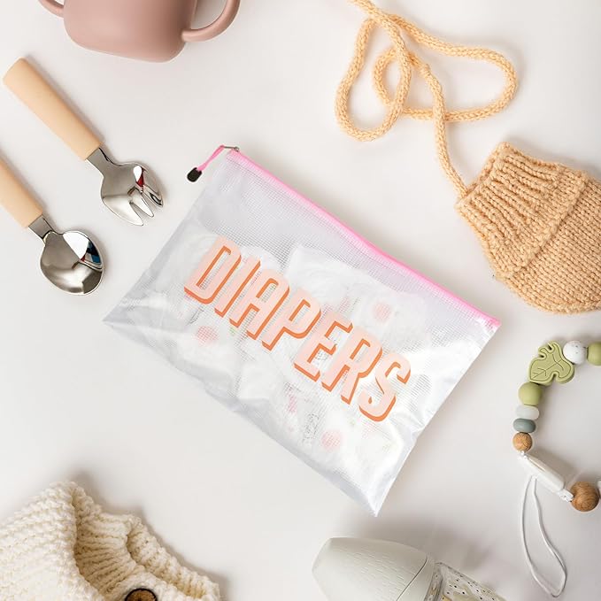 3pcs Hospital Bag Organizing Pouches for Labor and Delivery, Maternity Essentials Diaper Bag Organizer for Mom Travel (White, Large)