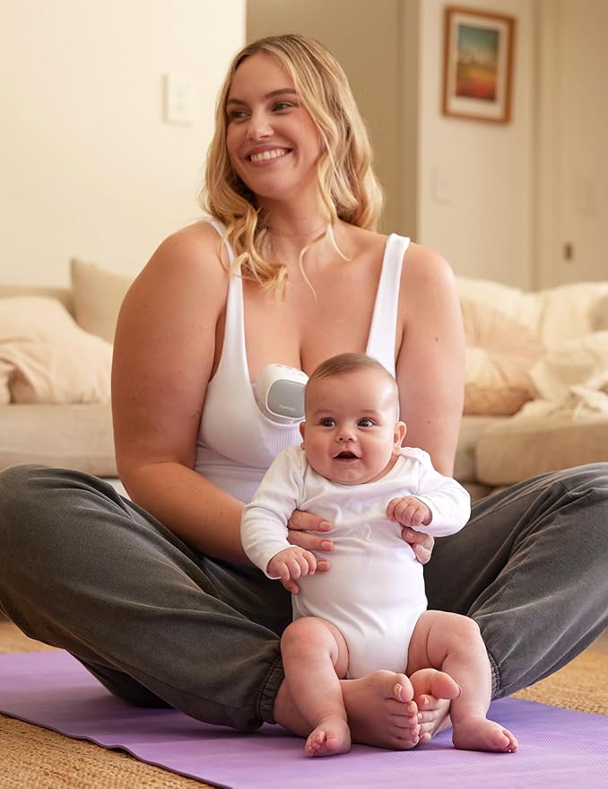 Momcozy S9 Pro Upgraded Wearable Breast Pump, Hands-Free Design with Extended Battery Life & LED Display, Double Electric Portable Pump with 2 Modes & 9 Levels, 24mm, 1-Pack, Gray