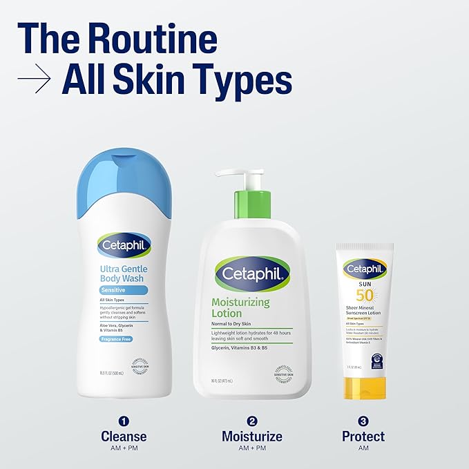 Cetaphil Ultra Gentle Refreshing Body Wash, For Dry to Normal, Sensitive Skin, 16.9oz Pack of 3, Aloe Vera, Calendula, Vitamin B5, Hypoallergenic, Paraben Free, Fragrance Free, Dermatologist Tested