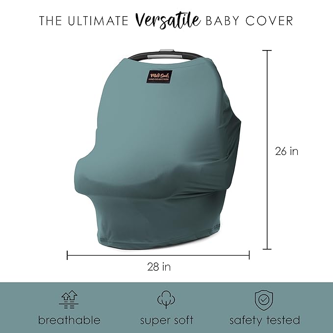 Milk Snob Original 5-in-1 Luxe Cover in Jade - Added Privacy for Breastfeeding, Baby Car Seat, Carrier, Stroller, High Chair, Shopping Cart, Lounger Canopy, Newborn Essentials, Nursing Top