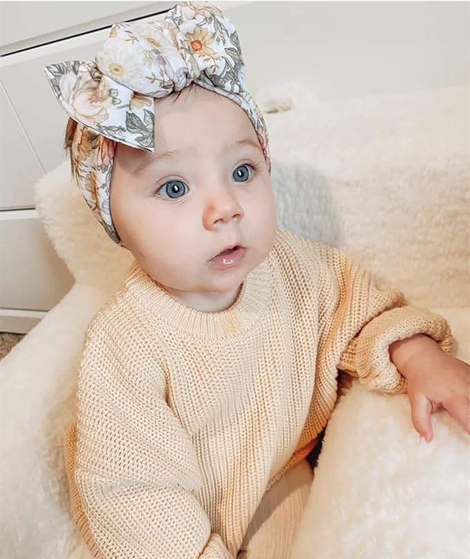 FYBITBO Baby Girl Boy Sweater Knit Oversized Pullover Sweatshirt Romper Onesie Warm Fall Winter Clothes Outfit Newborn