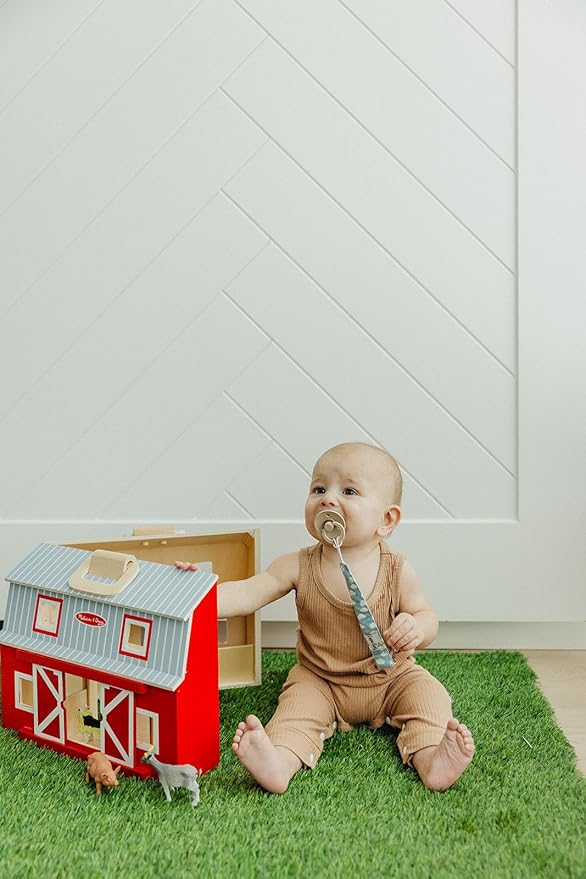 Copper Pearl Pacifier Clip 3-Pack: Premium Knit Binky Clips for Baby Girls and Boys - Stylish Stainless Steel Pacifier Holder Clip - Baby Pacifier Clips for No More Floor Drops - Farmstead