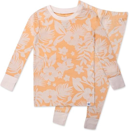 HonestBaby baby-girls 2-piece Pajamas Sleepwear Pjs 100% Organic Cotton for Baby, Toddler, Kids, Girl