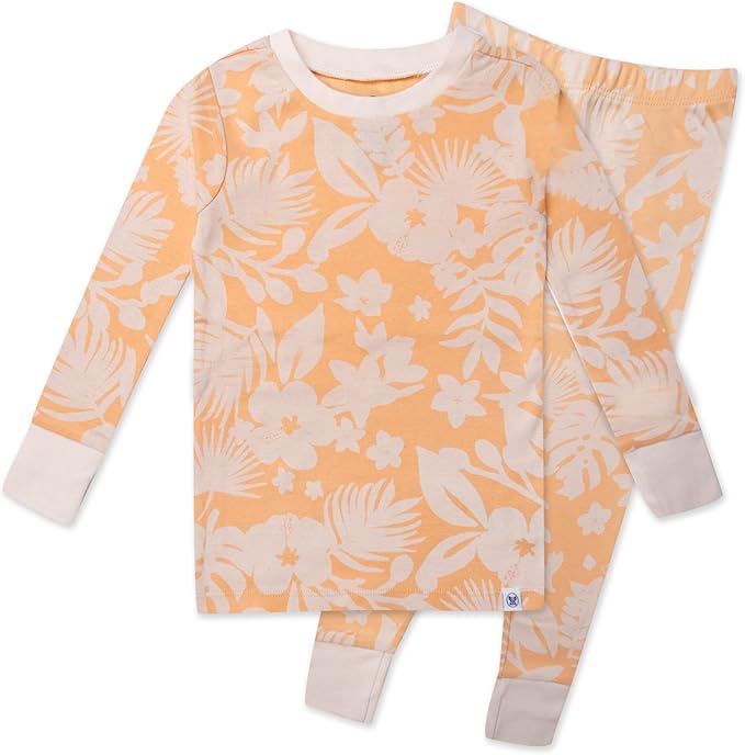 HonestBaby baby-girls 2-piece Pajamas Sleepwear Pjs 100% Organic Cotton for Baby, Toddler, Kids, Girl