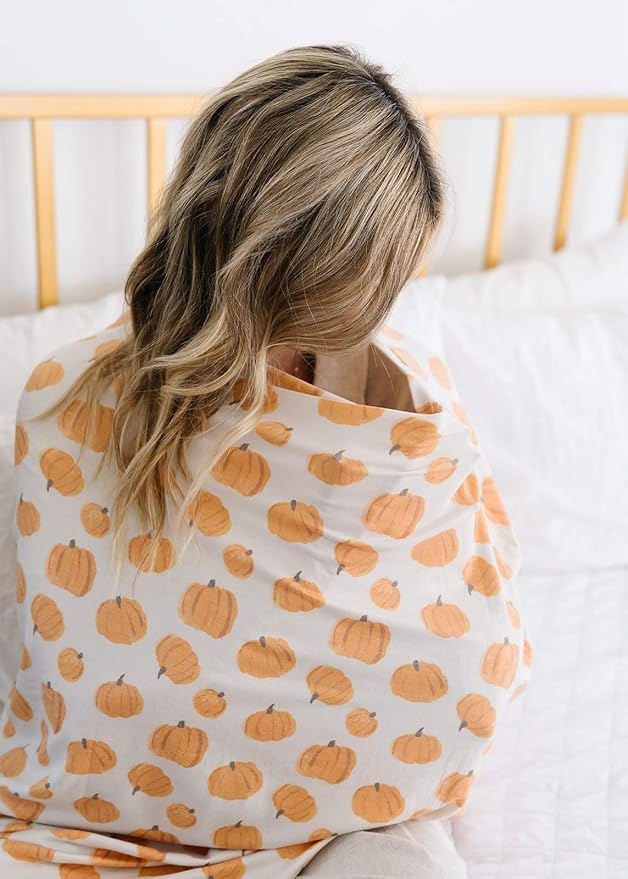 Baby Car Seat Cover Canopy and Nursing Cover Multi-Use Stretchy 5 in 1 Gift "Patch" by Copper Pearl