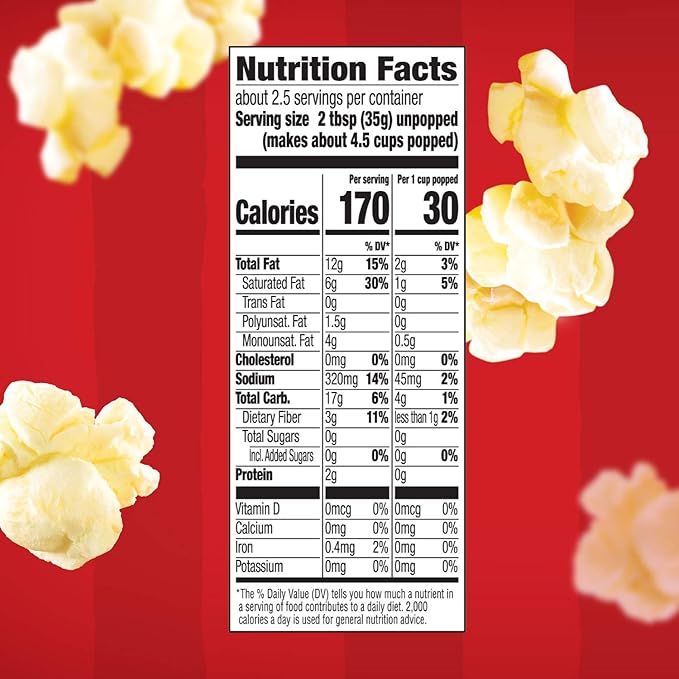 Orville Redenbacher's Microwave Popcorn, Butter Flavor, 3.29 oz. (Pack of 36)