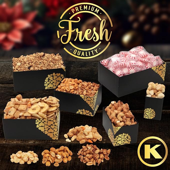 Nuts gift Basket Tower, Heart Design 6 Tier Food Baskets for Men and Women.