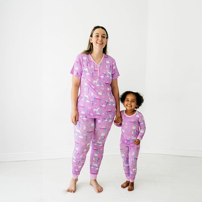 Little Sleepies Two-Piece Pajama Set for Boys & Girls, Soft Viscose from Bamboo Toddler Pajamas for Kids, Family Matching PJs