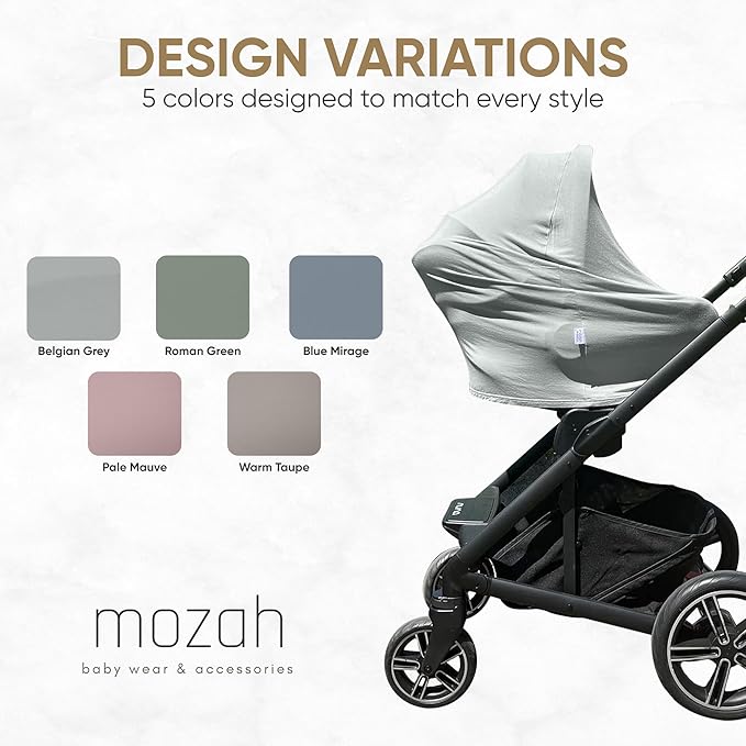 MOZAH Baby Multi-Use Cover: 9-in-1 Baby Carseat Cover, Nursing Cover, Stroller Cover & More. Breast Feeding Essentials and Baby Registry Favorite (Belgian Grey)