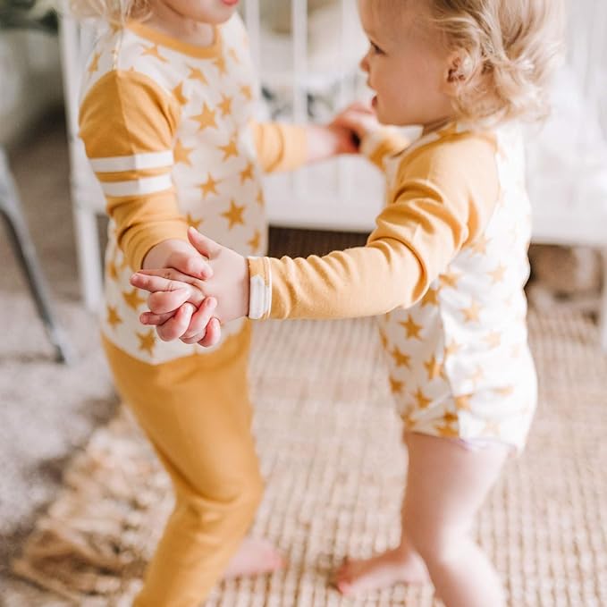 Babysoy Long Sleeve Unisex Lounge Set - Organic 2-Piece PJ Playwear Sets for Baby and Toddler