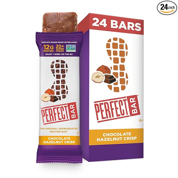 Perfect Bar Original Refrigerated Protein Bar, Chocolate Hazelnut Crisp, 2.3 Ounce Bars, 8 Count (Pack of 3)