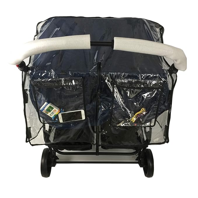 Stroller Rain Cover,Universal Rain Cover for Side by Side Baby Stroller, Double Stroller Cover for Rain and Wind,Baby Outdoor Activities Accessories.