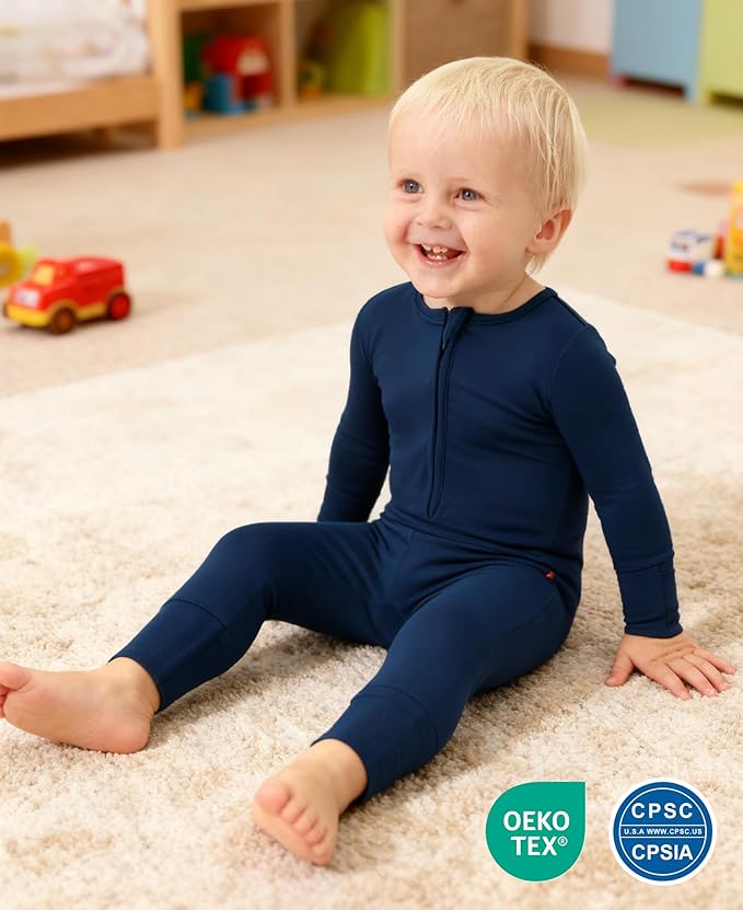 Footless Pajamas Baby Boy Girls, Viscose from Bamboo Baby Pajamas, Two Way Zipper Sleepers, Newborn Pjs