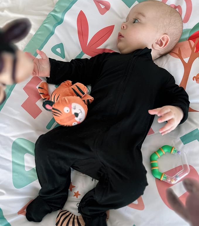 Aablexema Baby Footie Pajamas Zipper - Rayon from Bamboo Infant Footed Pjs with Mittens Sleepwear Jammies