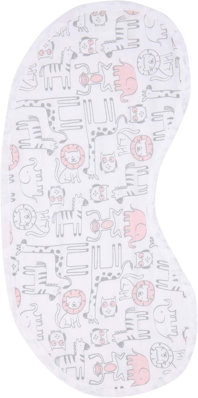 Lambs & Ivy 5 Piece Pink/Gray Plush Infant/Newborn Baby Gift Bag w/Swaddle