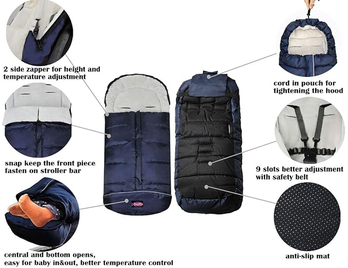 Cozy Toe Winter Tour Waterproof Sleep Sack for Toddlers,Universal Footmuff for Stroller,Multi-Functional Stroller Bunting Bag Blanket,6-36M Baby Use