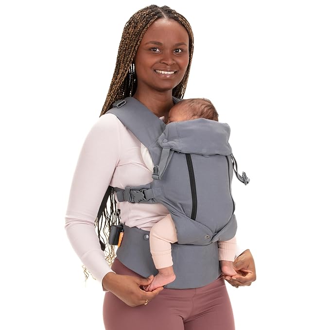 Beco 8 Baby Carrier from Newborn to Toddler (7-45lbs) - All in 1 Hybrid Front, Hip and Backpack Style Carrier with Breathable, Cooling Mesh - Dark Grey