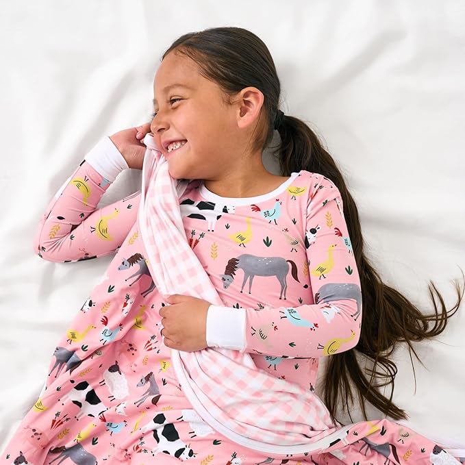 Little Sleepies Two-Piece Pajama Set for Boys & Girls, Soft Viscose from Bamboo Toddler Pajamas for Kids, Family Matching PJs