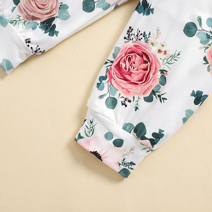 Baby Girls Clothes Ribbed Romper Bodysuit Pants Headband Set Fall Winter Outfits