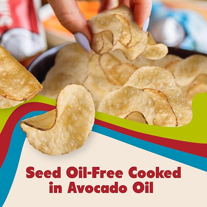 Jackson’s Potato Classic Kettle Chips with Sea Salt (5oz, Pack of 7) - Made with Premium Avocado Oil - Allergen-friendly, Gluten Free, Peanut Free, Vegan, Kosher - Shark Tank Product