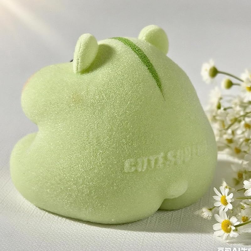 Handmade Taba Squishy Hamster Toy, Cute Squishy Hamster Fidget Toy, Realistic Hamster Toy, Soft Silicone Mochi Furry Toy, Stress Relief Gift for Adults & Kids, Sensory Anxiety Plushie (Green)