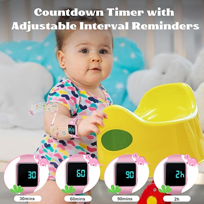 Toddler Potty Training Set – Potty Training Watch with Musical/Vibration Alerts, Fun Board Book, Progress Chart & Reward Stickers – Interactive Toilet Learning Kit for Boys and Girls Ages 2-5