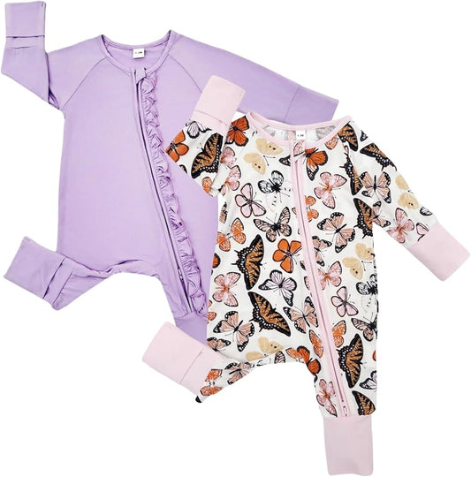 Bow Dream Bamboo Rayon Baby Pajamas Infant Sleepers Newborn Girl Boy Clothes Rompers Jumpsuit Outfit