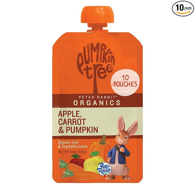 Pumpkin Tree Peter Rabbit Organics Apple, Carrot and Pumpkin Puree, 4.4 Ounce (Pack of 10)