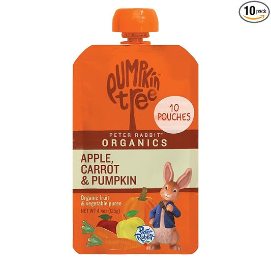 Pumpkin Tree Peter Rabbit Organics Apple, Carrot and Pumpkin Puree, 4.4 Ounce (Pack of 10)