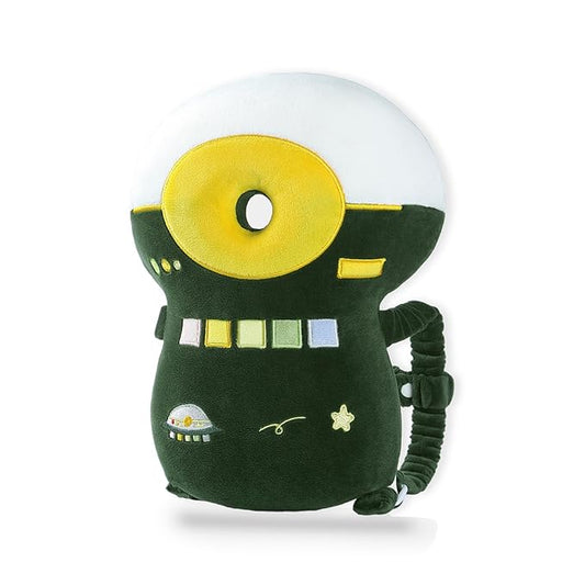 JunNeng Baby Head Protector Backpack Memory Foam, 3-Sided Fall Head Safety Protection (Green UFO)