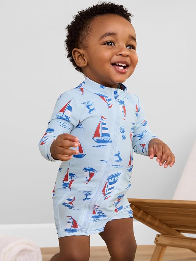 Simple Joys by Carter's Baby-Boys 2-Pack 1-Piece Zip Rashguards