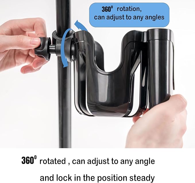 Universal Stroller & Walker Cup Holder Attachment - Fits Most Strollers, Wheelchairs, Bikes & Motorcycles