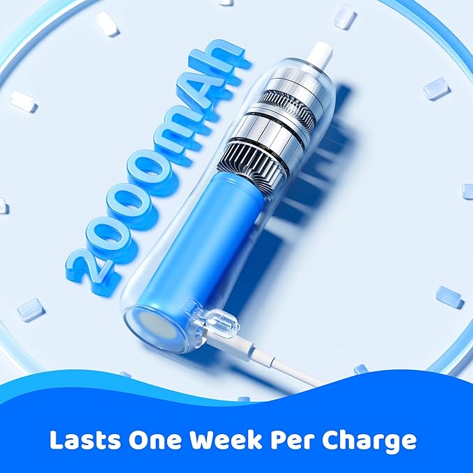 Electric Bottle Brush Cleaner, IPX7 Waterproof Baby Bottle Cleaner Kit with Replaceable Nipple Brush & Extender Rod, 2 Speed Modes, 360° Auto Cleaning, 2000mAh Battery, Rechargeable, Blue