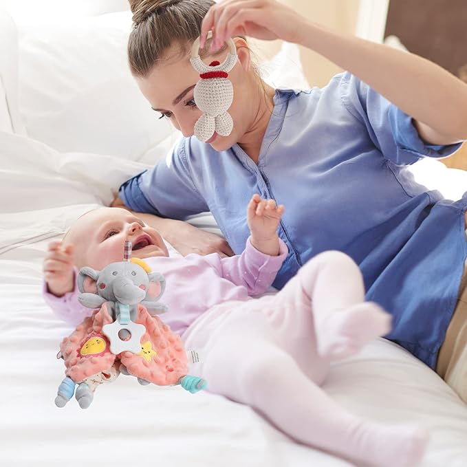 Baby Girl Gifts,Baby Shower Gifts for Girls,New Born Baby Girls Gift,Baby Girl Gift Basket,Unique Baby Gift Essential,Gender Reveal Gifts,Rattle Swaddle Blanket Baby Girl Gifts